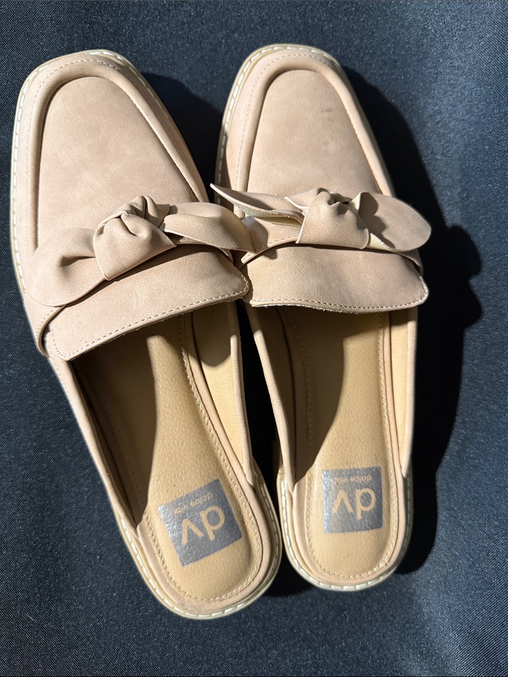 Dolce Vita Beige Knot-Front Slip-On Mules